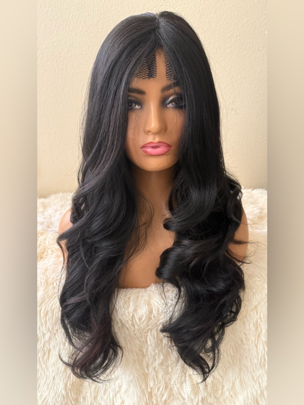 Black Long Wavy Lace Front Wig - Natural Black Women Hair Sew in long wear wig